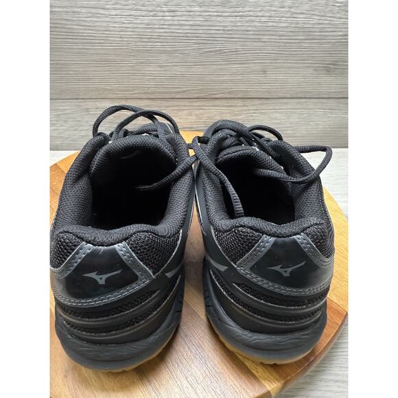Mizuno Wave Women's Hurricane 3 Shoes Black w/ Silver Lace Up Size 8 - Picture 5 of 10
